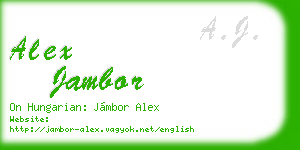alex jambor business card
