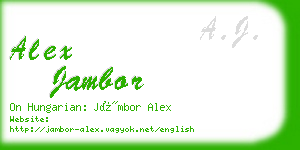 alex jambor business card